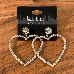 Brand New Nicole Miller Gold Heart Earrings!